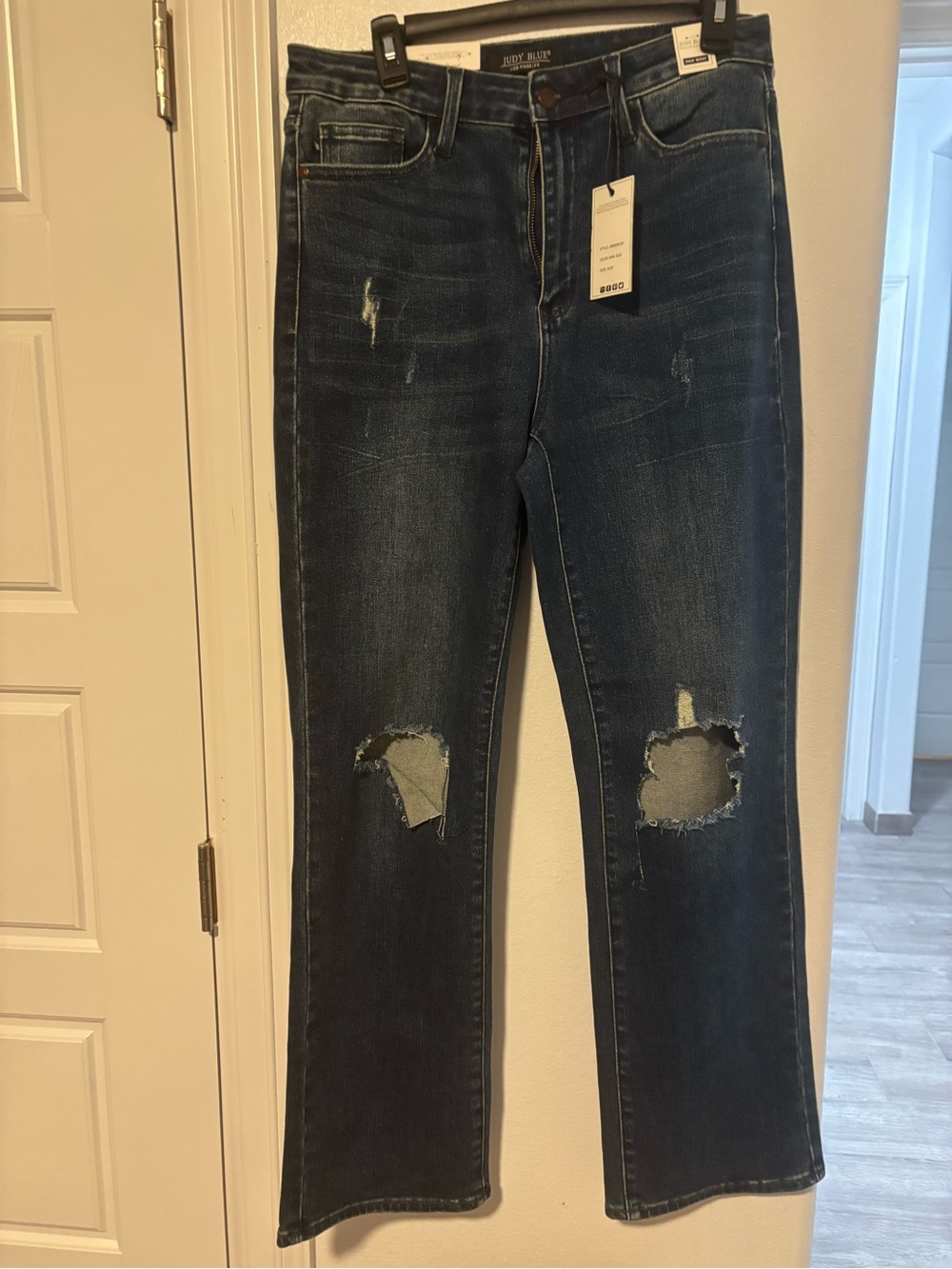 Judy blue Distressed Dad Jeans - Dark Blue